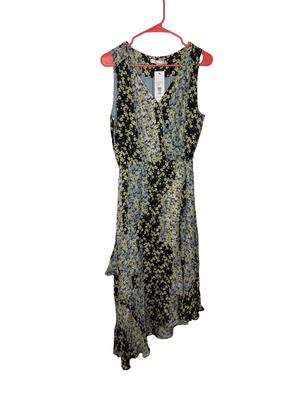 Nwt Parker Blossom Stripe Floral Asymmetrical Midi Dress Small — image 2 of 6